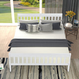Sleigh Queen Size Wood Platform Bed  for White color