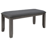 Dining Room Table and Chairs with Bench, Rustic Wood Dining Set, Set of 6