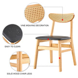 Solid wood dining table and 4-piece set of solid wood dining chairs