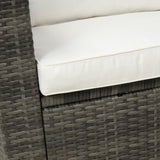 4 PCS Outdoor Cushioned PE Rattan Wicker Sectional Sofa Set Garden Patio Furniture Set Beige