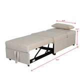 Folding Ottoman, Sofa Bed, Chair（Beige）