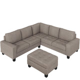 Sectional Corner Sofa L-shape with Storage Ottoman