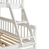 Twin Over Full Bunk Bed with Trundle, Convertible into 2 Beds, the Bunk Bed with Ladder and Safety Rails for Kids, Teens, Adults