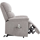 Power Lift Chair with Massage and Heating Function Soft Fabric Upholstery Recliner for Living Room,Light Gray