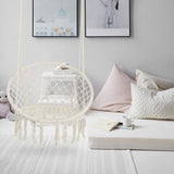 Hammock Chair Macrame Swing  Max 330 Lbs Hanging Cotton Rope Hammock Swing Chair for Indoor and Outdoor