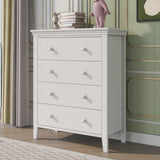 3 Pieces Traditional Concise Style White Bedroom Sets, Nightstand+Chest+Full Bed