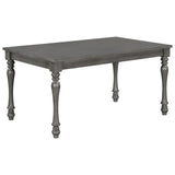 6-Piece Wood Dining Table Set Rectangular Table with Turned Legs, 4 Upholstered Chairs and Bench for Dining Room