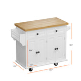Kitchen Island Cart with Two Storage Cabinets