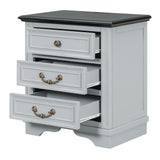 Nightstand with 3 Drawers and USB Charging Ports
