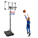 Teenagers Youth Height Adjustable 5.6 to 7ft Basketball Hoop 28 Inch Backboard Portable Basketball Goal System with Stable Base and Wheels, use for Indoor Outdoor