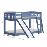 Kids Bunk Bed Twin Over Twin with Slide & Ladder