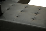 Sectional Sofa Set for Living Room with L Shape  Chaise Lounge ,cup holder and  Left or Right Hand Chaise  Modern 4 Seat (BLACK)