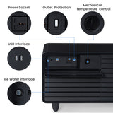 Modern Smart mini Coffee Table with Built in Fridge, Outlet protection,Wireless charging module,Mechanical temperature control,Power socket,USB interface And Ice Water interface.