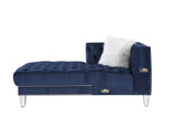 Blue Sectional Sofa w/2 Pillows, Navy Blue Velvet