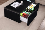 Modern Smart mini Coffee Table with Built in Fridge, Outlet protection,Wireless charging module,Mechanical temperature control,Power socket,USB interface And Ice Water interface.