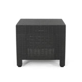 Riley Outdoor Wicker Print 2 Seater Chat Set with Ottomans  Dark Grey