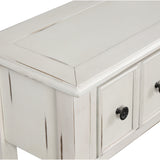 TREXM Rustic Entryway Console Table, 60" Long with two Different Size Drawers and Bottom Shelf for Storage (Antique White)