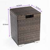Outdoor Gas Fire Pit  Square Fire Pit Table with Propane Tank Cover