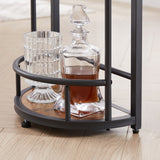 Bar table with bottle holder and glass holder, multifunctional high bar table, can hold 8 bottles of wine and 9 glasses, with side storage.(Rustic Brown,53.3’’w x 15.75’’d x 36.4’’h)
