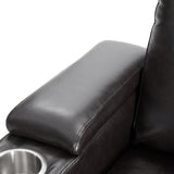 Power Motion Recliner with USB Charging Port and Hidden Arm Storage 2 Convenient Cup Holders Design and 360° Swivel Tray Table,Black（旧PP198292AAB）