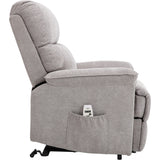 Power Lift Chair with Massage and Heating Function Soft Fabric Upholstery Recliner for Living Room,Light Gray