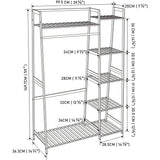 Clothes Rack,Clothes Rack with Shelves,Freestanding Closet Organizer for Living Bedroom Room Kitchen Bathroom Entryway Office Storage Shelves Clothes Hanging Rack,CR-538 Black