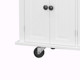 Kitchen Island Cart with Two Storage Cabinets