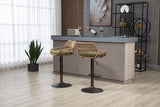 COOLMORE Swivel Bar Stools Set of 2 Adjustable Counter Height Chairs with Footrest for Kitchen, Dining Room 2PC/SET
