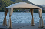 Double Tiered Grill Canopy, Outdoor BBQ Gazebo Tent with UV Protection, Beige