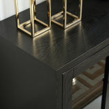 58" TV Stand Console  2 Doors and 2 Drawers -Black