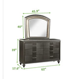 King 6 PC LED Bedroom set made with Gunmetal Copper finish