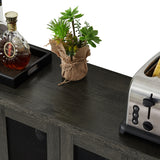 Wine Bar Cabinet, Liquor Storage Credenza, Sideboard with Wine Racks & Stemware Holder