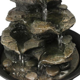 8.3inches Rock Cascading Tabletop Water Fountain with LED Lights & Crystal Ball for Home Office Bedroom Relaxation