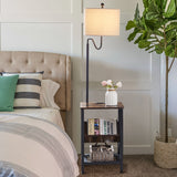 Side Table End Table  with Floor Lamp