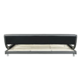 Faux Leather Upholstered Platform Bed Frame, Curve Design, Wood Slat Support, No Box Spring Needed, Easy Assemble, King Size, Gray