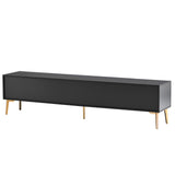 U-Can Modern TV Stand with 5 Champagne legs - Durable, stylish, spacious, versatile storage TVS up to 77" (Black)