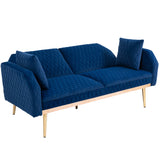 COOLMORE  Velvet  Sofa , Accent sofa .loveseat sofa with rose gold metal feet  and  Teal  Velvet