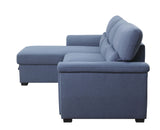 Blue Reversible Storage Sleeper Sectional Sofa, Blue Fabric