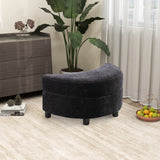 Ottoman With Tray Serve As Side Table Soft Padded Seat Dressing Shoe Bench Foot Rest