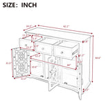 U-style Wood 35.4" Storage Cabinet with 3 Doors, 3 Drawers and Interior Shelf, Entryway Kitchen Dining Room