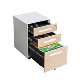3 Drawer Mobile File Cabinet with Lock Steel File Cabinet for Legal/Letter/A4/F4 Size, Fully Assembled Include Wheels, Home/ Office Design