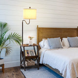 Side Table End Table  with Floor Lamp