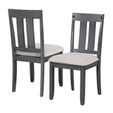 Rustic Farmhouse 6-Piece Wooden Rustic Style Dining Set, Including Table, 4 Chairs & Bench