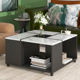 ON-TREND Modern 2-layer Coffee Table Marble Design Center
