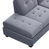 Grey Sectional Sofa with Reversible Chaise with Storage Ottoman