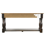 TREXM Console Table 64" Long Extra-thick Sofa Table with Drawers and Shelf for Entryway, Hallway, Living Room (Distressed Black)