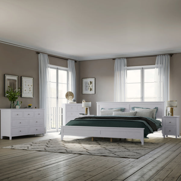 King 5 piece Bedroom Set (bed+nightstands+chest+dresser）