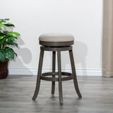24" Counter Stool, Natural Finish, Saddle Leather Seat