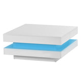 High Gloss Minimalist Design with plug-in 16-color LED Lights, 2-Tier