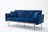 COOLMORE  Velvet  Sofa , Accent sofa .loveseat sofa with rose gold metal feet  and  Navy  Velvet